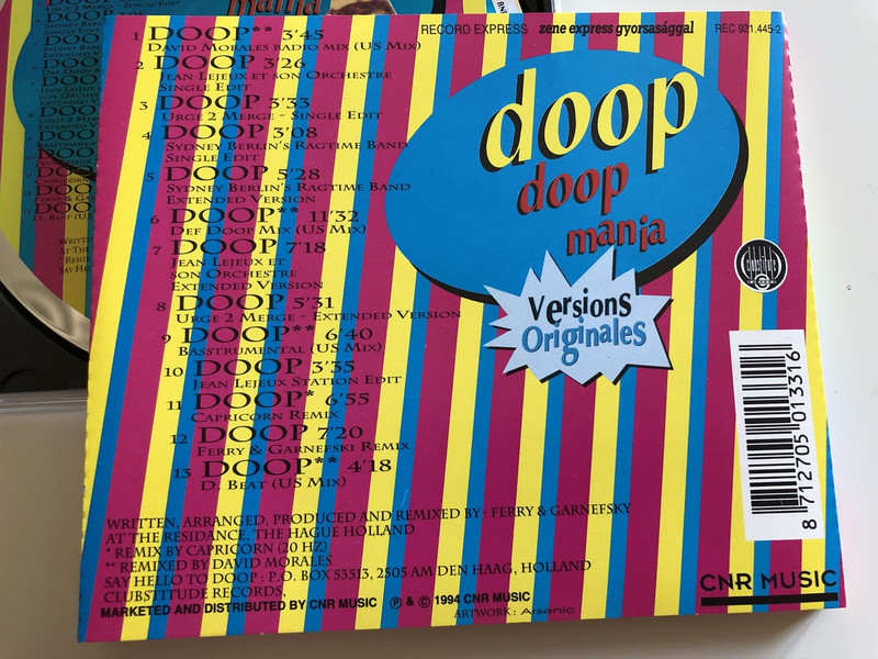 Doop ‎- Doop Mania - L'Album Des Remixes / AUDIO CD 1994 / Ferry Ridderhof and Peter Garnefski (8712705013316)