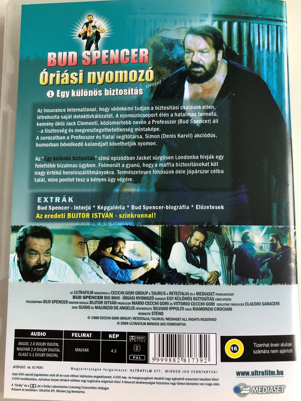 Big Man Episode 1 - Bud Spencer - Az óriási nyomozó DVD 1988 / Egy különös biztosítás / Polizza Droga / An Unusual Insurance / Directors: Steno, Lucio De Caro / Starring: Denis Karvil, Raymond Pellegrin, Armand Meffre, Geoffrey Copleston (5999882817392)