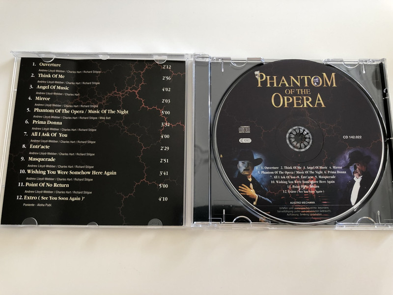 Phantom of the Opera / AUDIO CD 2003 / Austro Mechana / Made in EU / Andrew Lloyd-Webber / Charles Hart / Richard Stilgoe, Mike Batt, Poniente - Aloha Publ. (9002986420224)