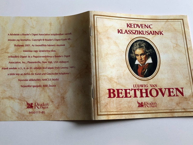 Ludwig van Beethoven / Kedvenc Klasszikusaink / Favorite Classics / Set of 3 Audio Casettes / Reader's Digest 2001 / MS 0111-BL