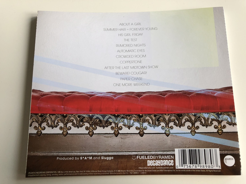 The Academy Is... ( Fast Times at barrington high ) AUDIO CD 2008 / Producer – S*A*M, Sluggo / Vocals: William Beckett, Mike Carden, Adam T. Siska, The Butcher, Michael Guy Chislett (075678989803)