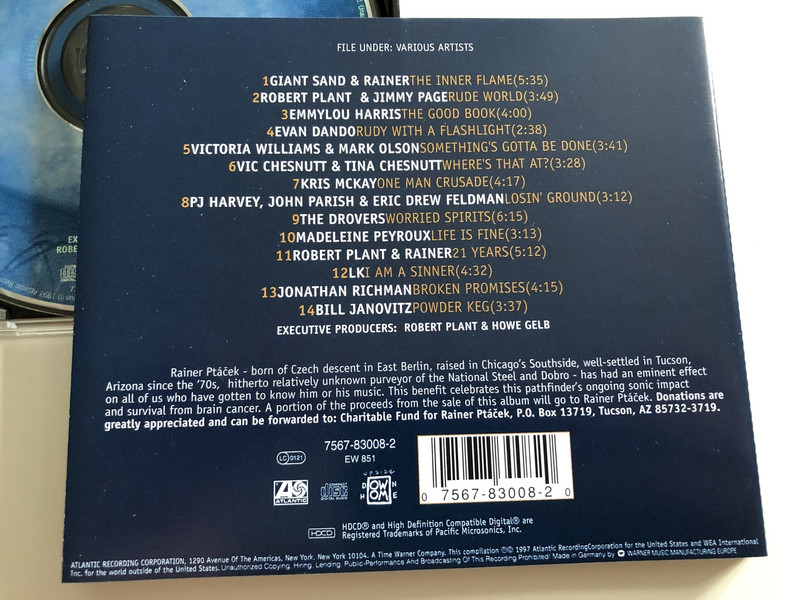  The Inner Flame / AUDIO CD 1997 / Executive Producer: Robert Plant & Howe Gelb / A Tribute to Rainer Ptacek (075678300820