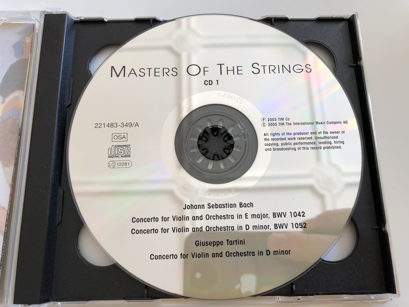  Master of the Strings / Yehudi Menuhin, David Oistrakh, Isaac Stern a.m.o. / Bach, Tartini, Drovák, Bruch, Paganini, Wieniawski / AUDIO 3 CD 2003 (4011222214836)