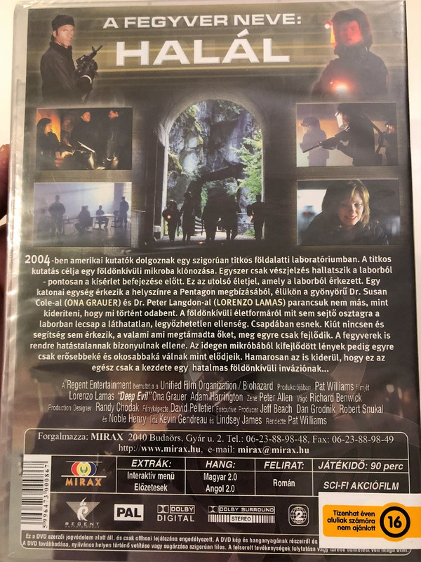 Deep Evil DVD 2004 A Fegyver neve: Halál / Directed by Pat Williams / Starring: Lorenzo Lamas, Ona Grauer, Adam Harrington / Sci-Fi Action movie (5996473000867)