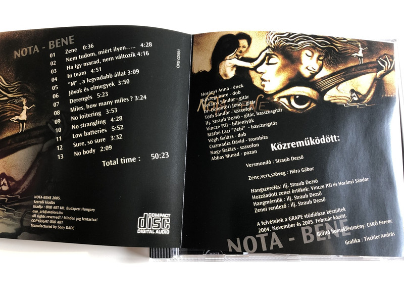 Nota Bene / Zene, Vers, Szöveg: Héra Gábor / AUDIO CD 2005 Hungary / Versmondó: Staub Dezső