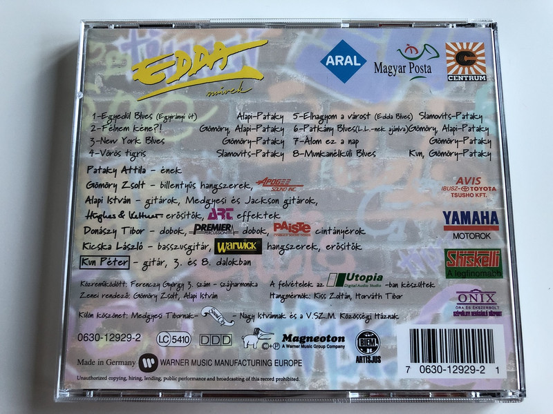  Edda művek - EDDA BLUES / AUDIO CD 1995 / Edda Művek is a successful Hungarian rock band: Attila Pataki, István Alapi, Zoltán Hetényi, László Kicska, Zsolt Gömöry (706301292921) 