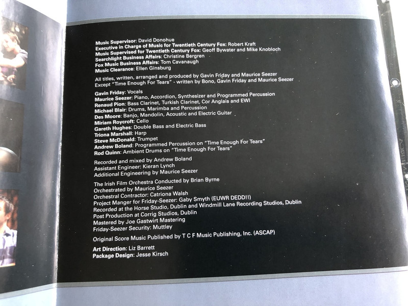  In America - Original Motion Picture / Music by Gavin Friday and Maurice Seezer / AUDIO CD 2003 (075678370625)