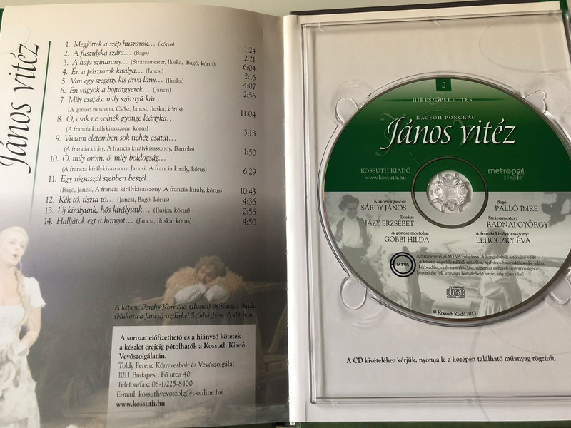 Kacsoh Pongrácz : János Vitéz / Hungarian Operretta by with Musical CD included / Kossuth kiadó / Híres Operettek Sorozat 2. / Budapesti Operettszínház / MTVA (9789630974608)