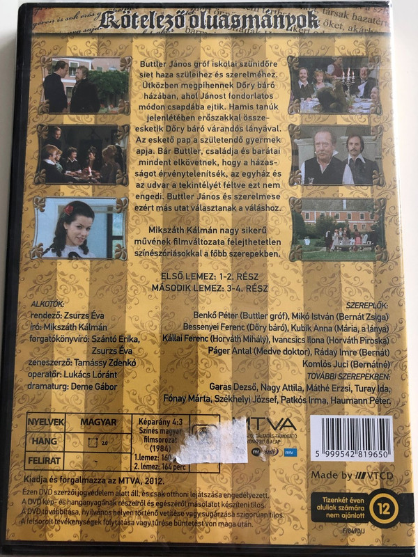 Mikszáth Kálmán: Különös házasság DVD 1984 Hungarian TV series / Directed by Zsursz Éva / Starring: Benkő Péter, Mikó István, Bessenyei Ferenc, Kubik Anna, Kállai Ferenc / Kötelező olvasmányok sorozat / 2 disc Set (5999542819650)