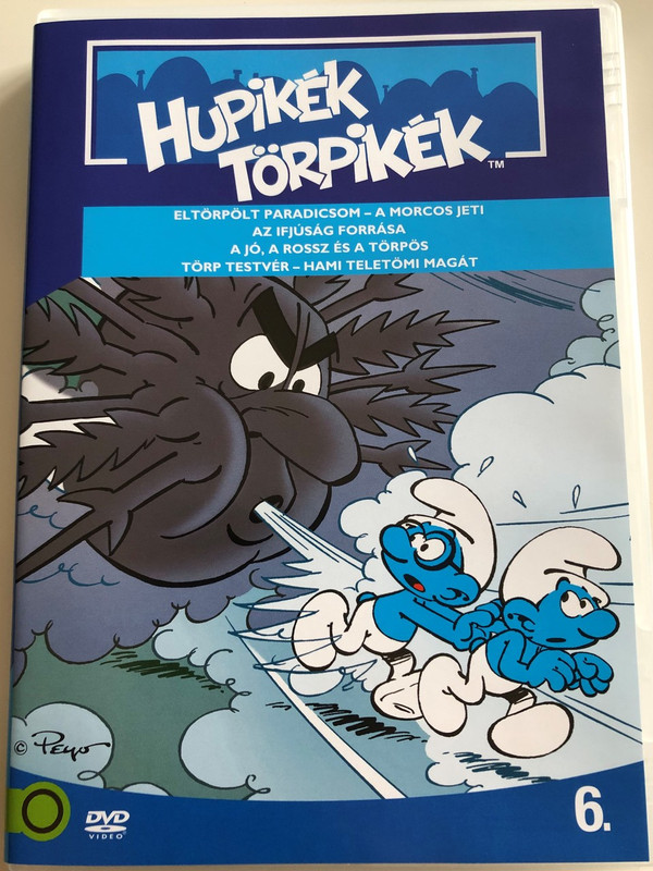 The Smurfs 1990 DVD 6. Hupikék Törpikék / Directed by José Dutillieu, George Gordon / Eltörpölt Paradicsom, Az Ifjúság Forrása, A jó, a rossz és a törpös, Törp Testvér / Hanna-Barbera / 6 episodes on disc (5996255737271)
