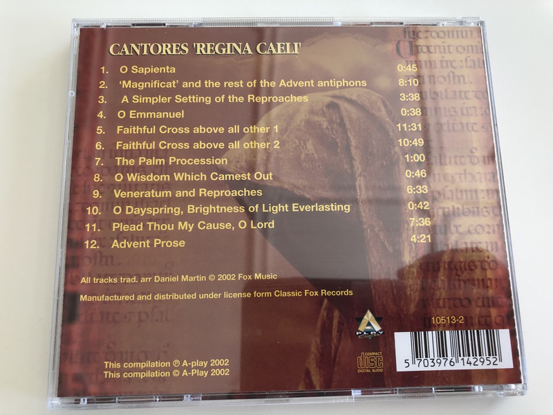 Gregorian Chants / Chants of the Soul - Cantores 'Regina Caeli' / Audio CD 2002 / A-Play (5703976142952)