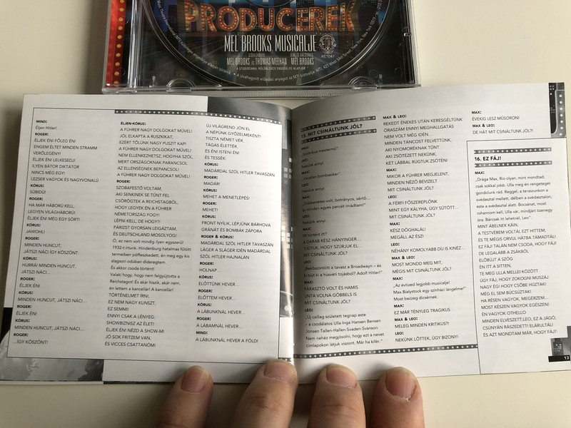 The Producers Audio CD 2006 Producerek / Mel Brooks' Musical / Madách Színház / Written by Mel Brooks, Thomas Meehan / Conducted by Kocsák Tibor / Original Soundtrack from the Musical / Directed by Tamás Szirtes (5999509614724)