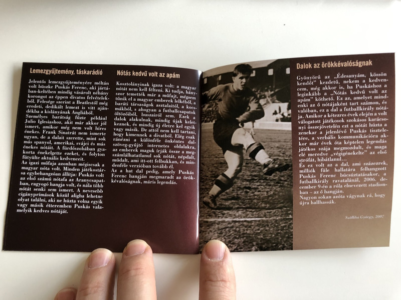 Puskás - A nevem csak ennyi volt: Öcsi... / Audio CD 2007 / Puskás Ferenc Emlékalbum / A futballegenda kedvenc nótái saját előadásban / Magneoton (5051442216226)