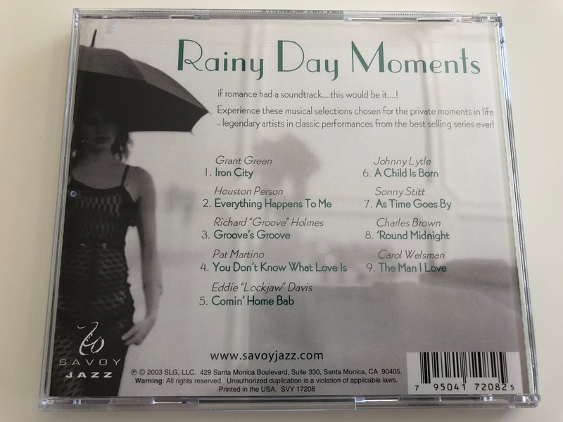 Rainy Day Moments / Savoy Jazz / Audio CD 2003 / If romance had a soundtrack... this would be it! (795041720825)