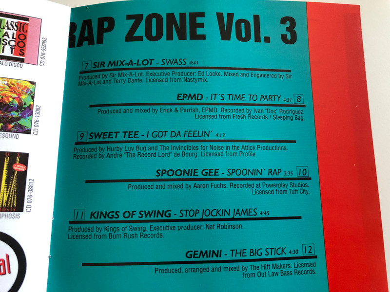 Enter the Rap Zone! Vol. 3 / Audio CD / Twin Hype, Dizzy Dee, Lakim Shabazz, Sir Mix-a-Lot, Sweet Tee, Kings of Swing / BCM records 076-555962 (4001617010129)