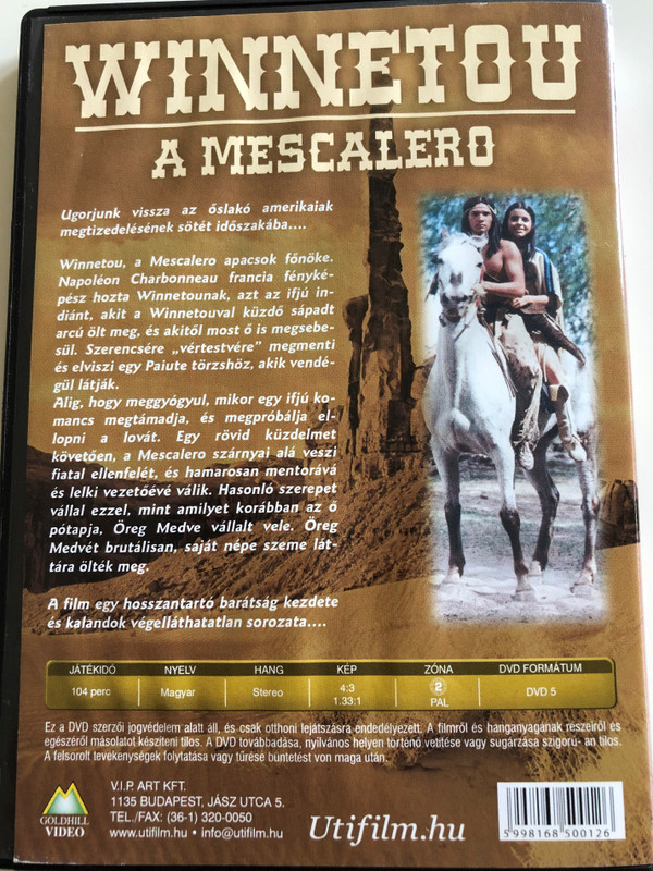 Winnetou ou le Mascalero DVD 1980 Winnetou A mascalero / Directed by Marcel Camus / Starring: Pierre Brice, Siegfried Rauch / 2 Episodes (5998168500126)