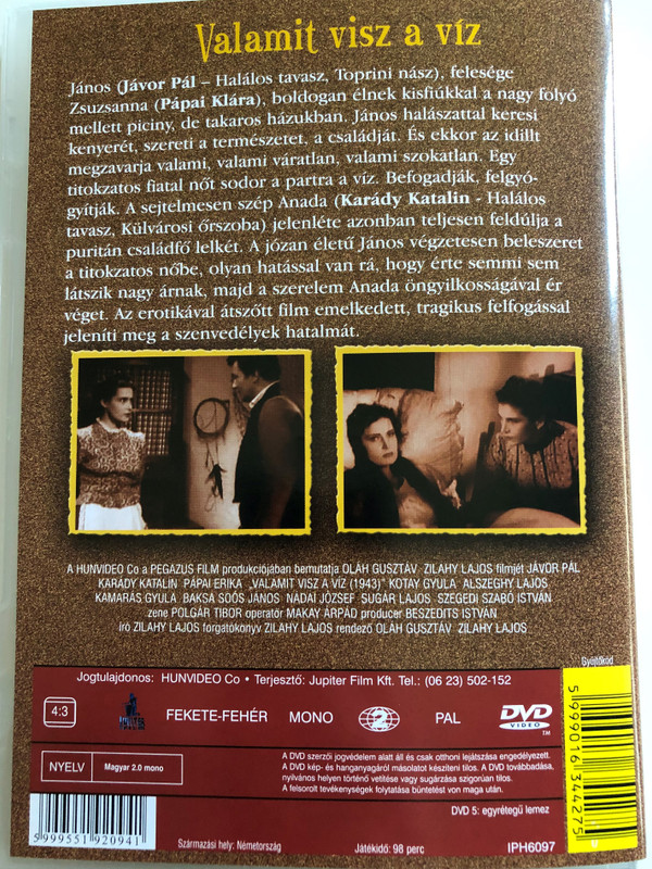 Valamit Visz a víz DVD 1943 / Directed by Oláh Gusztáv, Zilahy Lajos / Starring: Jávor Pál, Karády Katalin, Pápai Klára / Hungarian Classics 29. (5999551920941)