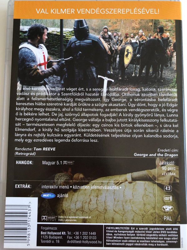 George and the Dragon DVD 2004 György és a Sárkány / Directed by Tom Reeve / Starring: Piper Perabo, James Purefoy, Patrick Swayze, Michael Clarke Duncan / Guest appearance: Val Kilmer (5998133174437)
