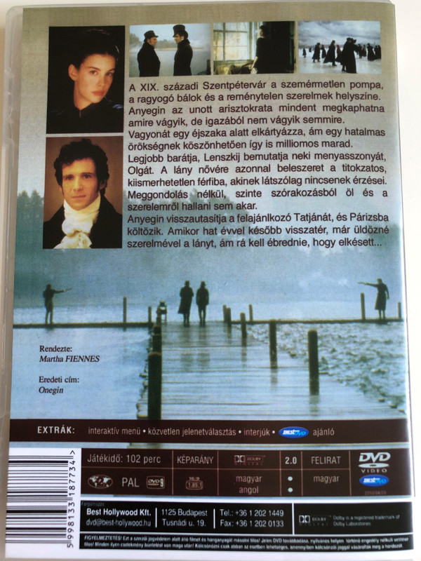 Onegin DVD 1999 Anyegin / Directed by Martha Fiennes / Starring: Ralph Fiennes, Liv Tyler / Timeless Classic about the power of love / Based on A. Pushkin's novel (5998133187734)