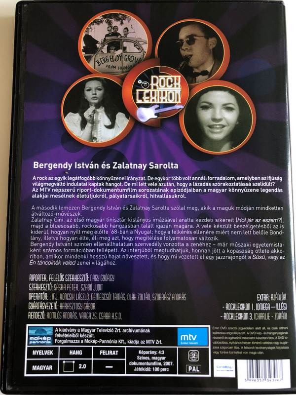 Rock Lexicon 2. DVD 2007 Bergendy István, Zalatnay Sarolta / Directed by Komlós András, Varga Zs. Csaba H.S.D / Hungarian documentary about Rock Singers (5996357343967)