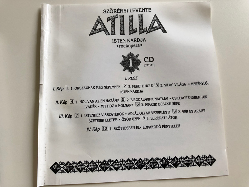 Atilla - Isten kardja by Szörényi Levente / 2x Audio CD 1993 / Directed by Koltay Gábor / Poems by Lezsák Sándor / Hungarian rock opera: Attila the Hun, God's sword / HCD 37710-11 (HCD37710-11)