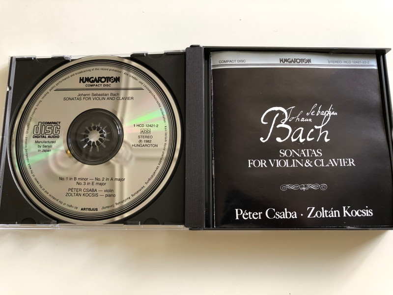 Johann Sebastian Bach ‎– Sonatas For Violin & Clavier / 2x Audio CD / Péter Csaba violin, Zoltán Kocsis piano / Hungaroton / HCD 12421-22-2 (HCD12421-22-2)