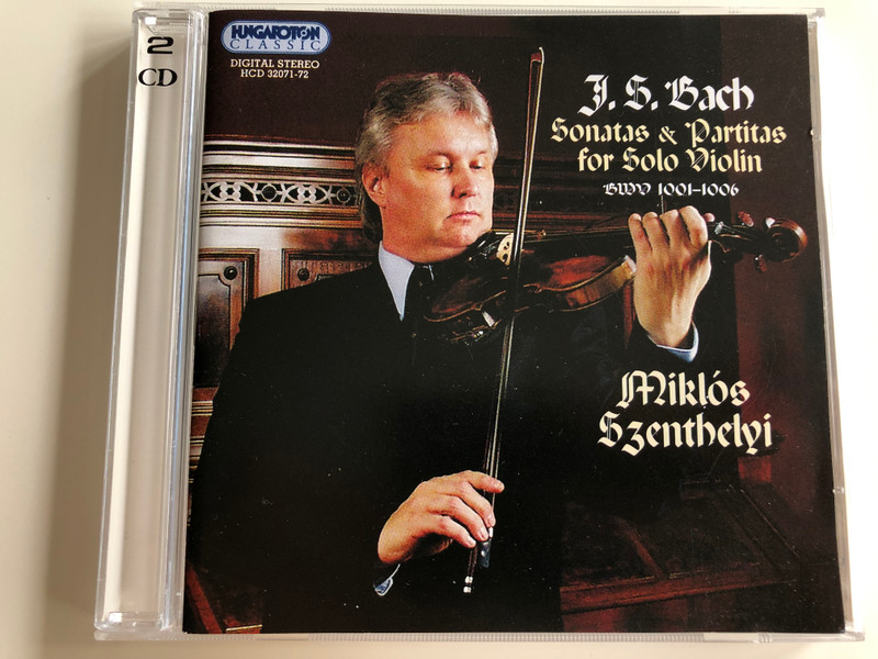 J. S. Bach - Sonatas & Partitas for Solo Violin BWV 1001-1006 / Miklós Szenthelyi Violin / Audio CD 2002 / Hungaroton Classic 2 CD set / HCD 32071-71 (5991813207128)