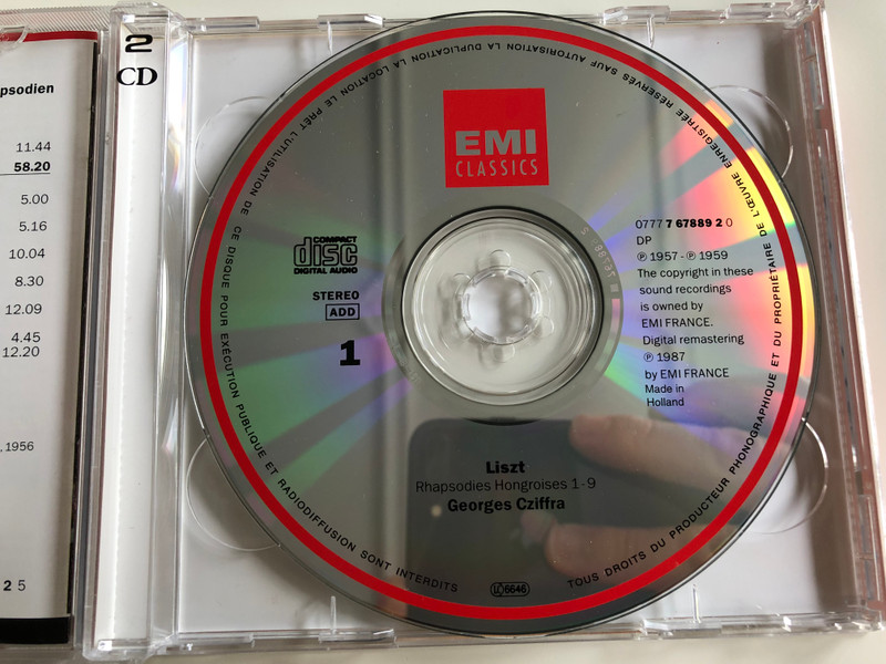 Franz Liszt - Hungarian Rhapsodies / Rhapsodies Hongroises / Ungarische Rhapsodien / Georges Cziffra piano / 2CD / EMI classics (724356900325)