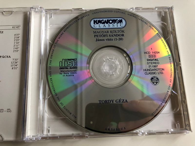 Petőfi Sándor - János vitéz, A helység kalapácsa / Read by Tordy Géza, Ascher Oszkár / Hungaroton Classic / Magyar költők / Audio CD 1997 / HCD 14254-55 / 2CD (5991811425425)