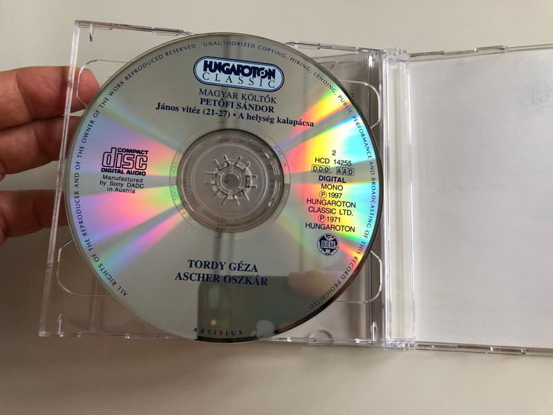 Petőfi Sándor - János vitéz, A helység kalapácsa / Read by Tordy Géza, Ascher Oszkár / Hungaroton Classic / Magyar költők / Audio CD 1997 / HCD 14254-55 / 2CD (5991811425425)