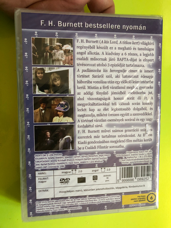 A little princess I-II. DVD SET 1986 A Kis Hercegnő I-II. / British Miniseries Parts 1-2  / Directed by Carol Wiseman / Starring: Amelia Shankley, Maureen Lipman, Miriam Margoyles, Anette Badland  / Based on F.H. Burnett's work