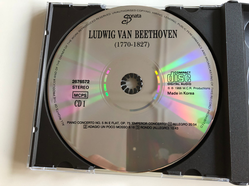 Ludwig van Beethoven - Piano Concerto No. 5 Op. 73 'Emperor Concerto', Symphony No. 3, Op. 55 'Eroica' / Slovak Philharmonic Orchestra / Conducted by Zdenek Košler / 2 CD / More than 90 minutes of music (027726765723)