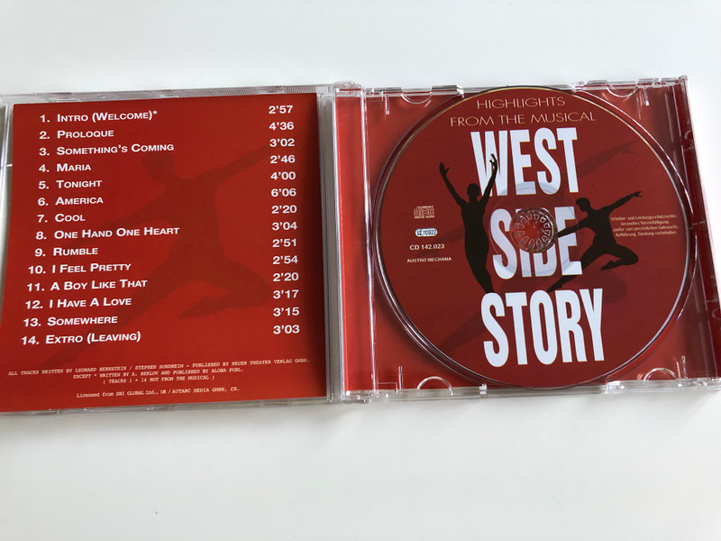 West Side Story - Highlights from the musical / Something's Coming, Maria, Tonight, America, Cool, Rumble / Leonard Bernstein - Stephen Sondheim / Audio CD 2003 / 142.023 / LC10922 (9002986420231)