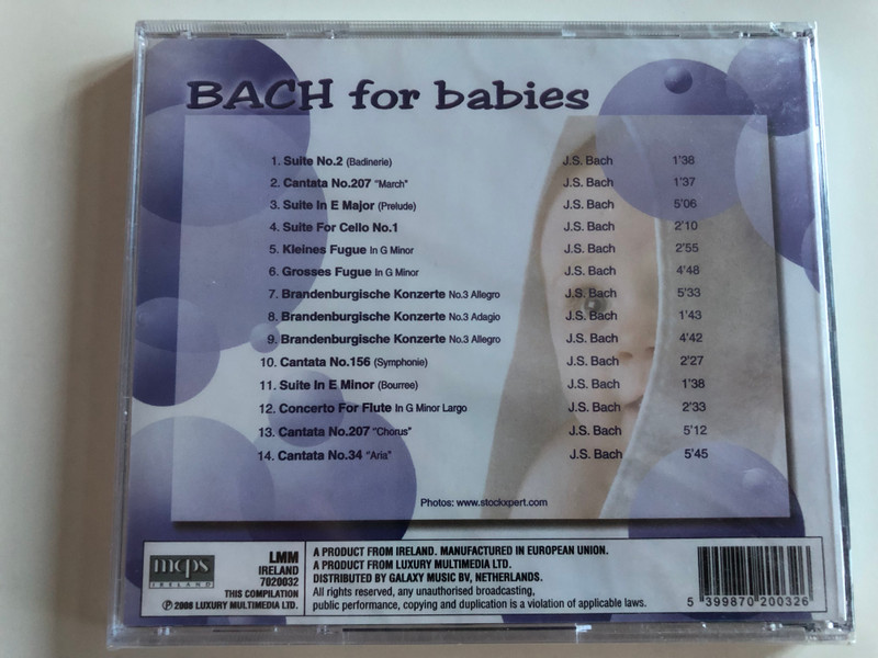 Bach for babies / Relaxing - Stimulating - Nurturing / Beautiful babies / Audio CD 2008 / LMM 7020032 (5399870200326)