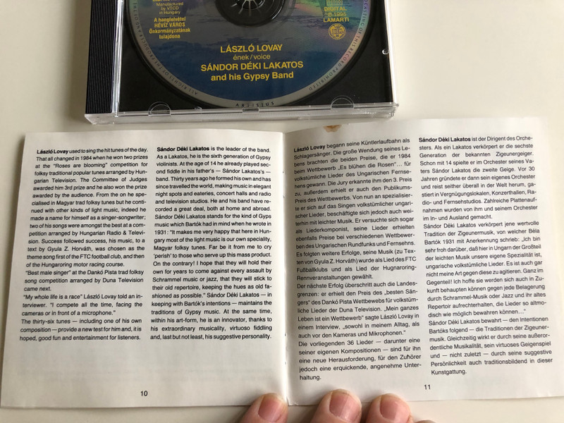 A Hévízi tó / Lake Hévíz - Der Hévízer See / László Lovay vocals, Sándor Déki Lakatos and his Gypsy Band / Audio CD 1995 / 1002 Digital Stereo (5997822710024)
