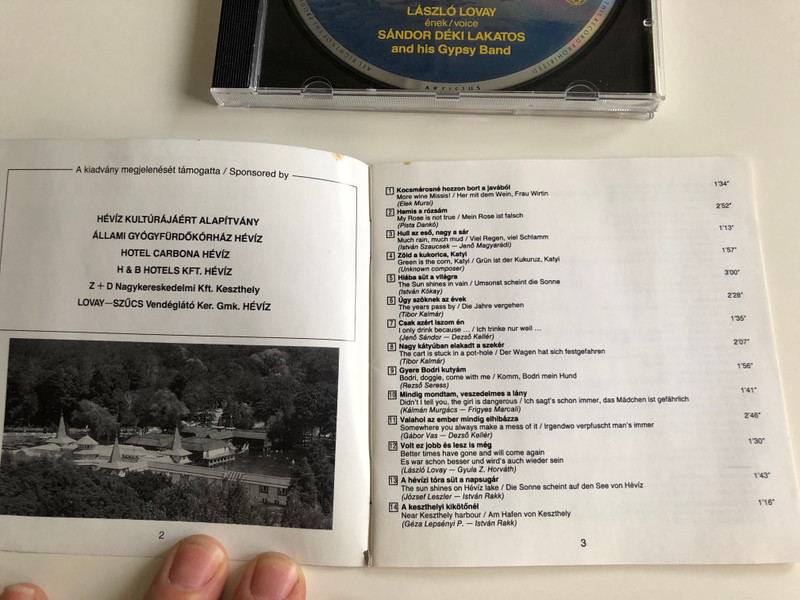 A Hévízi tó / Lake Hévíz - Der Hévízer See / László Lovay vocals, Sándor Déki Lakatos and his Gypsy Band / Audio CD 1995 / 1002 Digital Stereo (5997822710024)