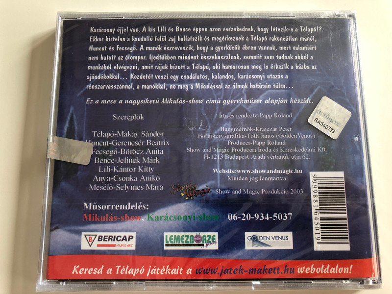 Mikulás - show / Karácsonyi csoda / Varázslatos Mese a csodákról és a Karácsonyi Álmokról / Christmas story in Hungarian language / Audio CD 2003 / Show and Magic (5999881645019)