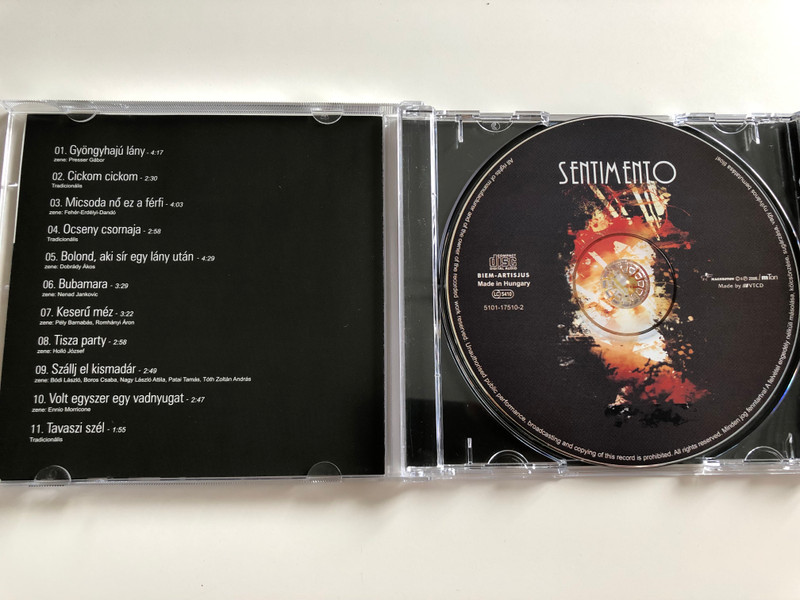 Sentimento / Horváth Gyula violin, Lendvai Csócsi Jenő violin, Horváth Flórián cymbalo, Ökrös Károly piano, accordion, Mohácsi Tivadar contrabass, Kerényi Ákos percussions / Audio CD 2006 / Magenoton (5051011751028)