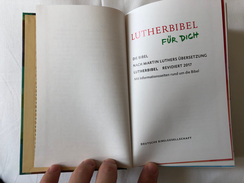 Luther Bibel für dich / Luther Bible for you / Deutsche Bibelgesellschaft / Mit Apocryphen / German language Bible Based on Martin Luther's Translation - 2017 revision with Apocryphal books / Bible Study helps, Reading plan, Page index, Color maps / Hardcover (9783438033659)