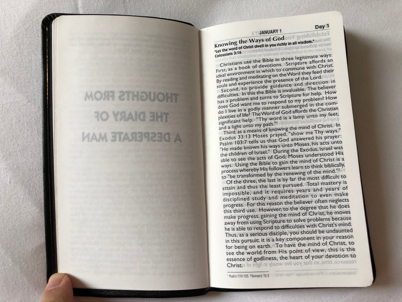 Thoughts from the diary of a desperate man - a daily devotional by Walter A. Henrichsen / 11th Edition / Leadership foundation / Golden edges / Leatherbound, Black / 2010 (0970437410)