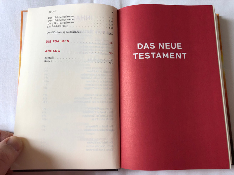 Das Neue Testament und Die Psalmen - Einheitsübersetzung / German language New Testament and Psalms - Unitary Translation / Book introductions, references, notes and maps / Hardcover / 2018 KBW (9783460440234)