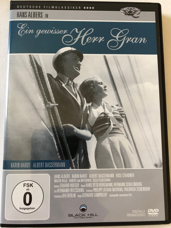 Ein gewisser Herr Gran DVD 1933 A Certain Mr. Gran / Directed by Gerhard Lamprecht / Starring: Hans Albers, Karin Hardt, Albert Bassermann / Digitally Remastered / Deutscher Filmklassiker (4020628961312)