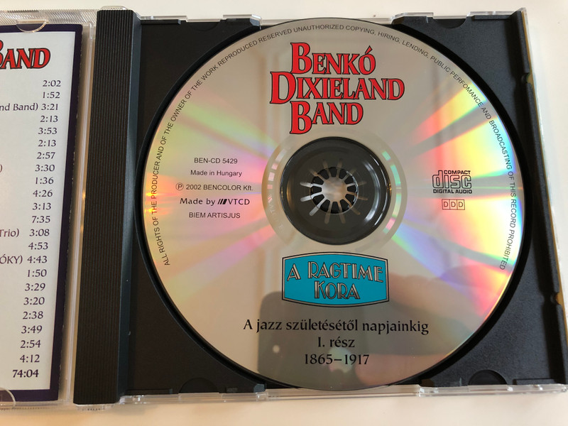 Benkó Dixieland Band, A Jazz Születésétől Napjainkig I. Rész 1865-1917 / AUDIO CD / From the Birth of Jazz to Our Days - Benkó Dixieland Band Concert - 1865-1917 "The Ragtime Era" LIVE RECORDING (5997848754293)