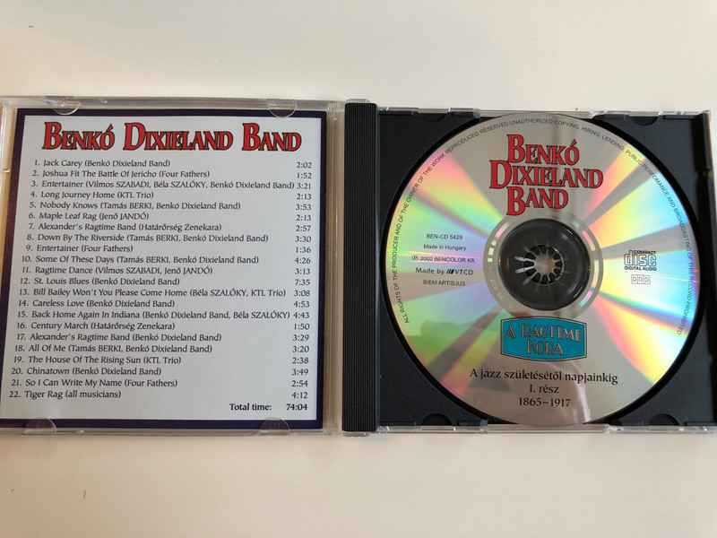 Benkó Dixieland Band, A Jazz Születésétől Napjainkig I. Rész 1865-1917 / AUDIO CD / From the Birth of Jazz to Our Days - Benkó Dixieland Band Concert - 1865-1917 "The Ragtime Era" LIVE RECORDING (5997848754293)