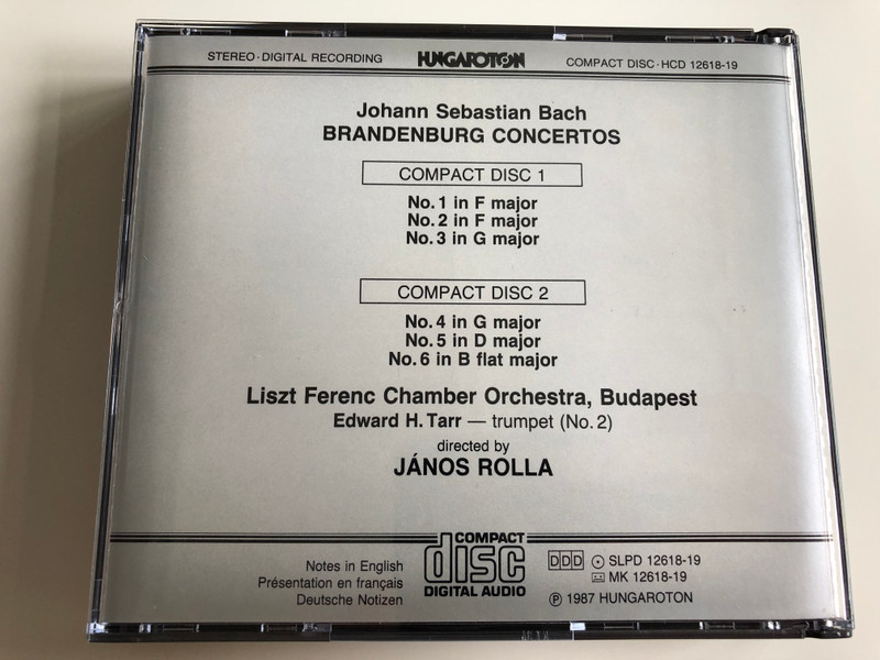 Johann Sebastian Bach - Brandenburg Concertos 2CD / Liszt Ferenc Chamber Orchestra ‎/ Conducted by János Rolla / Hungaroton / HCD 12618-19 (HCD12618-19)