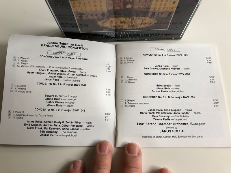 Johann Sebastian Bach - Brandenburg Concertos 2CD / Liszt Ferenc Chamber Orchestra ‎/ Conducted by János Rolla / Hungaroton / HCD 12618-19 (HCD12618-19)