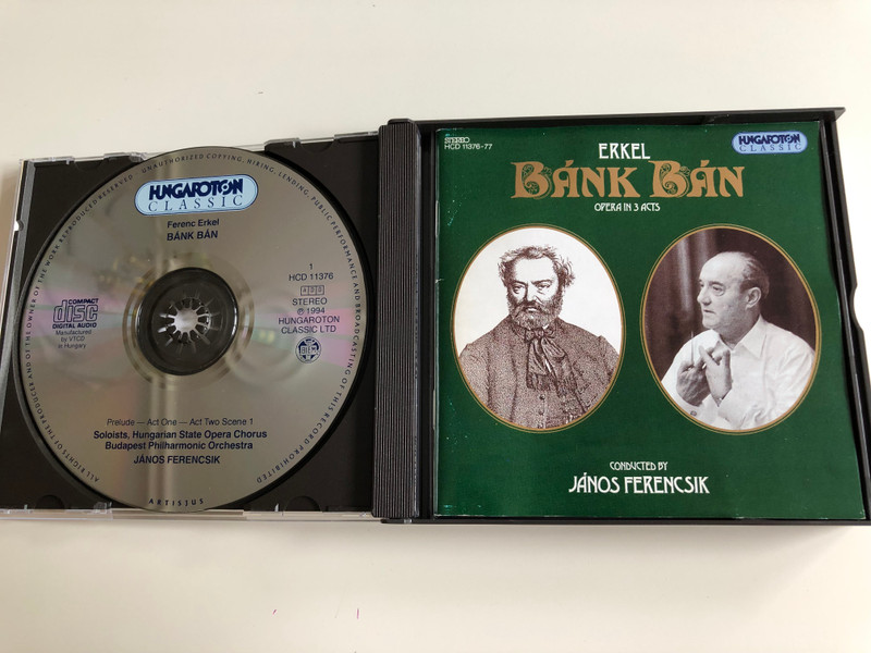 Erkel - Bánk Bán / Opera in 3 Acts / 2x Audio CD 1994 / József Simándy - Hungarian State Opera Chorus, Budapest Philharmonic Orchestra / Conducted by János Ferencsik / Hungaroton Classic HCD 11376-77 (5991811137625)