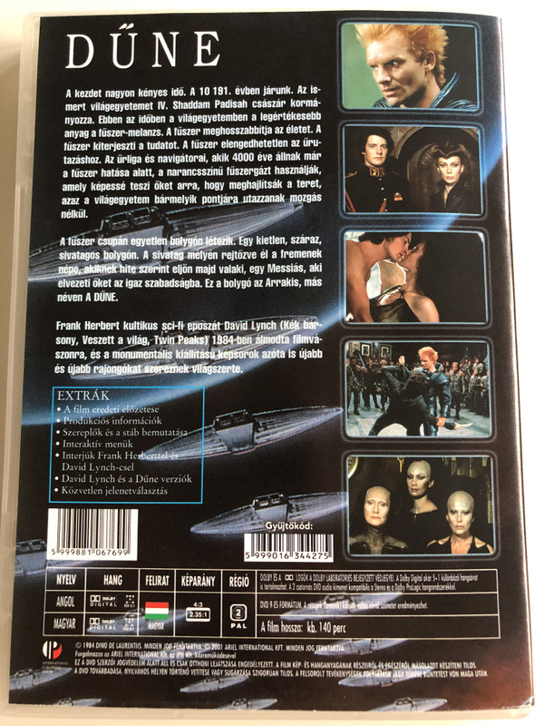 Dune DVD 1984 Dűne / Directed by David Lynch / Kyle MacLachlan, Sting, Max von Sydow, Patrick Stewart, Linda Hunt / Sci-Fi Classic (5999881067699)