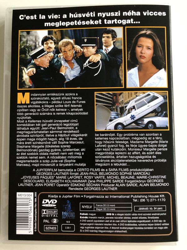 Joyeuses Paques DVD 1984 Kellemes húsvéti ünnepeket (Happy Easter) / Directed by Georges Lautner / Belmondo series pt. 2 / Starring Jean-Paul Belmondo, Sophie Marceau, Marie Laforet, Rosy Varte / Music by Ennio Morricone (5999881066173)