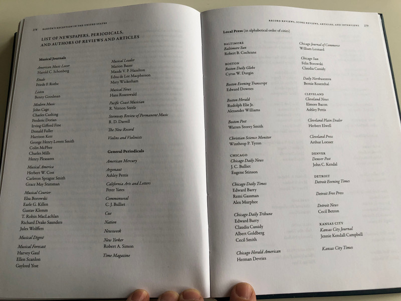 Béla Bartók's Reception in the United States 1940-1945 by Tibor Tallián / Hardcover 2017 / HAS Research Centre for the Humanities (9789789634163)